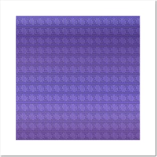 Purple greek key Posters and Art